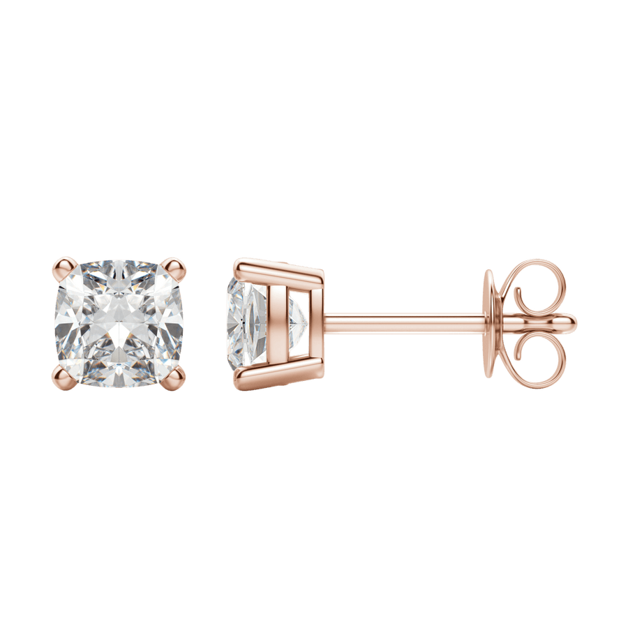 0.50 CT-2.0 CT Cushion Solitaire CVD F/VS Diamond Earrings - Barbara Maison 