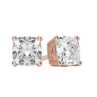 0.50 CT-2.0 CT Cushion Solitaire CVD F/VS Diamond Earrings - Barbara Maison 