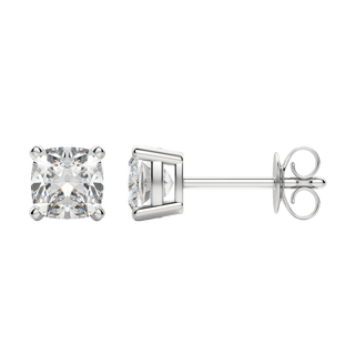 0.50 CT-2.0 CT Cushion Solitaire CVD F/VS Diamond Earrings - Barbara Maison 