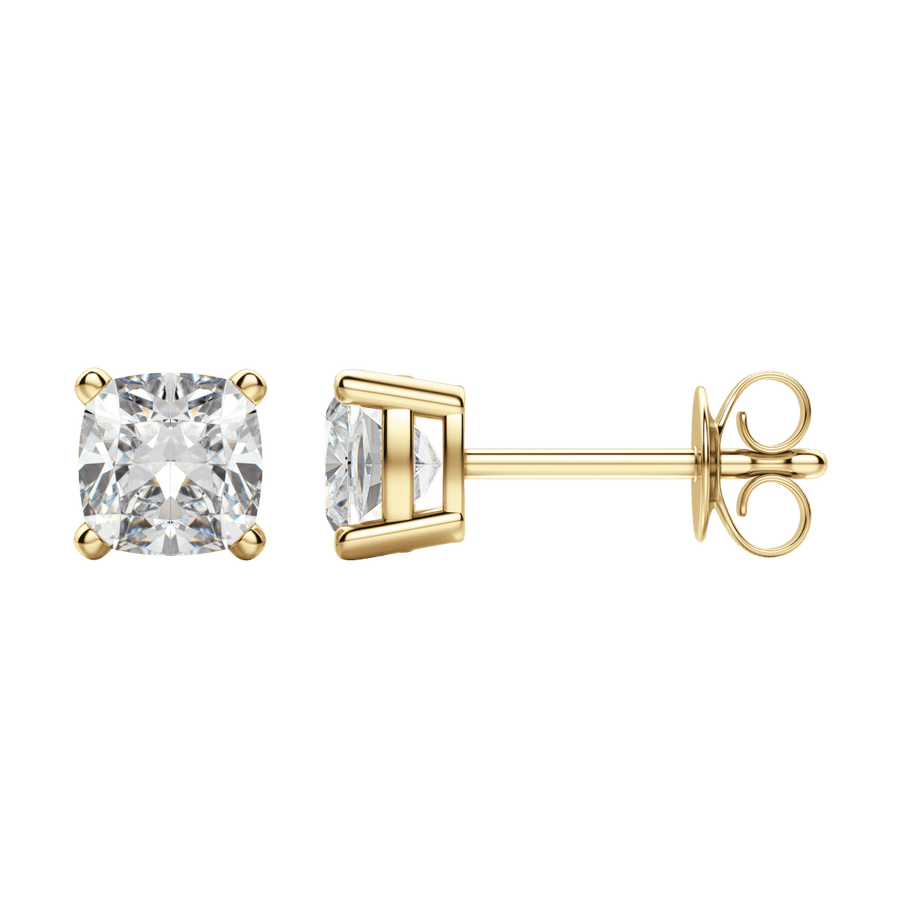 0.50 CT-2.0 CT Cushion Solitaire CVD F/VS Diamond Earrings - Barbara Maison 