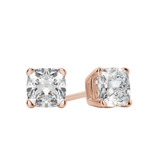 0.50 CT-2.0 CT Cushion Solitaire CVD F/VS Diamond Earrings - Barbara Maison 