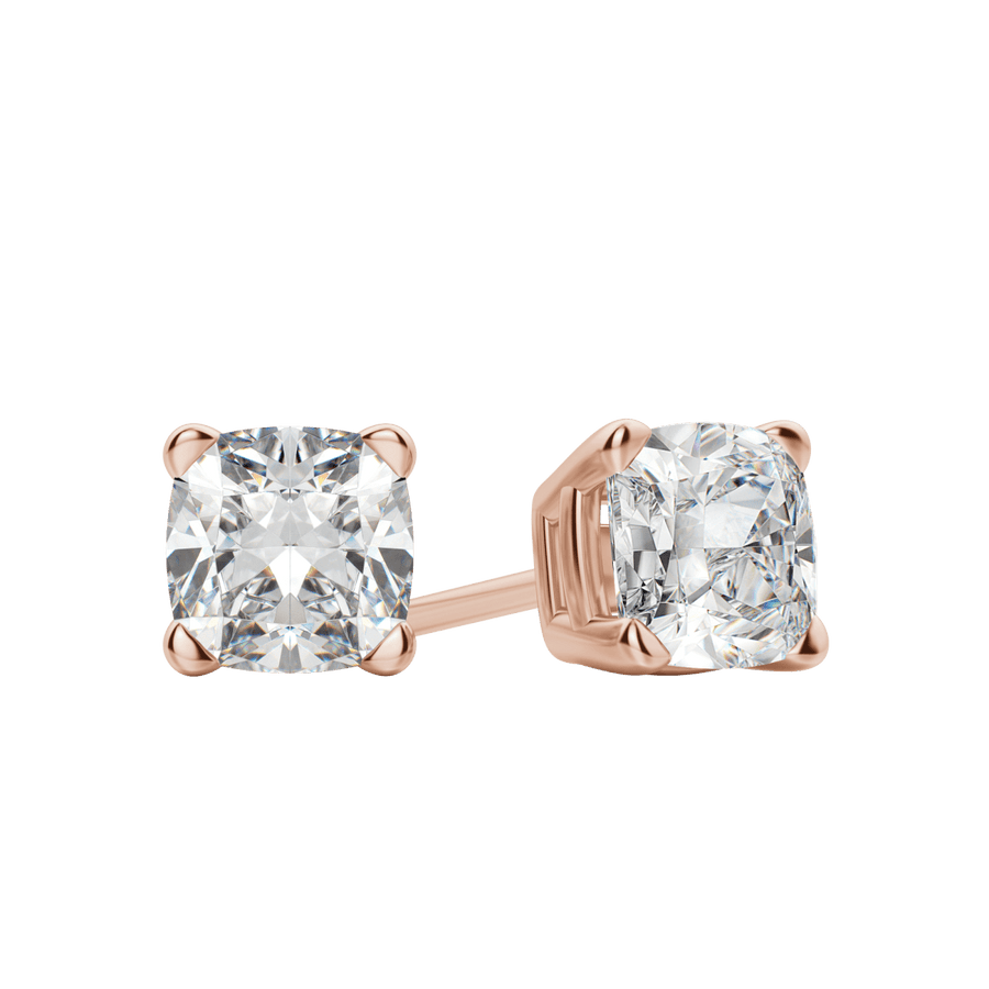 0.50 CT-2.0 CT Cushion Solitaire CVD F/VS Diamond Earrings - Barbara Maison 