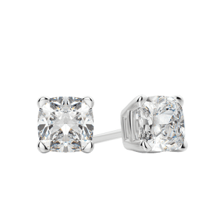 0.50 CT-2.0 CT Cushion Solitaire CVD F/VS Diamond Earrings - Barbara Maison 