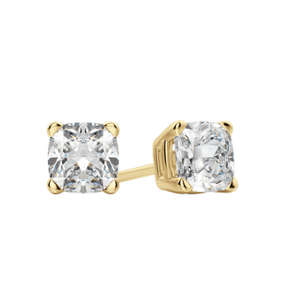 0.50 CT-2.0 CT Cushion Solitaire CVD F/VS Diamond Earrings - Barbara Maison 