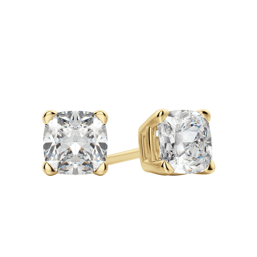0.50 CT-2.0 CT Cushion Solitaire CVD F/VS Diamond Earrings - Barbara Maison 