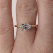 0.69 - 1.93 CT Pear Cut Solitaire Moissanite Engagement Ring - Barbara Maison 