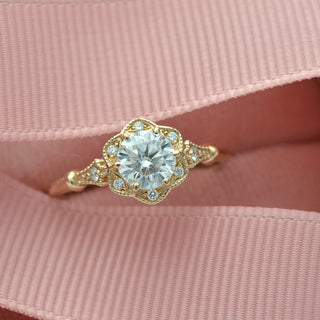 0.55 CT Round Shaped Vintage Moissanite Engagement Ring - Barbara Maison 