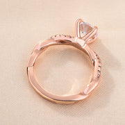 1.25 CT Round Twisted Pave CVD F/VS1 Diamond Engagement Ring - Barbara Maison 