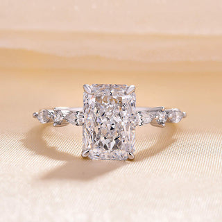 3.50 CT Radiant Pave Setting F/VS1 Lab Grown Diamond Engagement Ring - Barbara Maison 