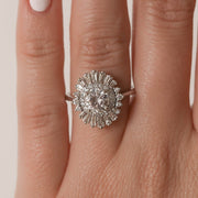 0.88 CT Round Cut Ballerina Moissanite Engagement Ring - Barbara Maison 