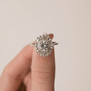 0.88 CT Round Cut Ballerina Moissanite Engagement Ring - Barbara Maison 