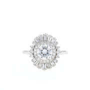 0.88 CT Round Cut Ballerina Moissanite Engagement Ring - Barbara Maison 