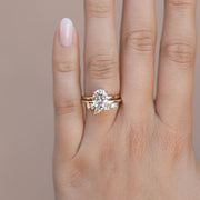 0.38 TCW Pear, Baguette, Square and Round Cluster Moissanite Wedding Band - Barbara Maison 