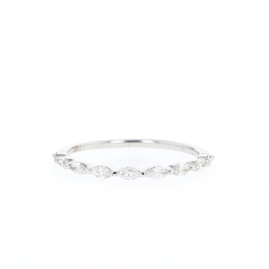 0.36 TCW Marquise Cut Bubble Prong Moissanite Wedding Band - Barbara Maison 