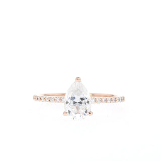 0.85-1.93 CT Pear Cut Solitaire Moissanite Engagement Ring - Barbara Maison 