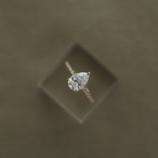 0.85-1.93 CT Pear Cut Solitaire Moissanite Engagement Ring - Barbara Maison 