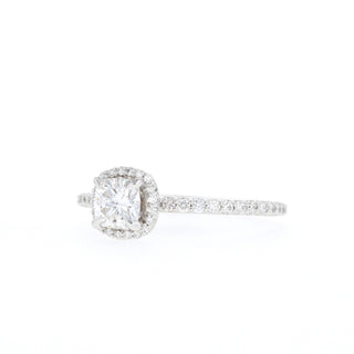 0.57-1.49 CT Cushion Halo Moissanite Engagement Ring - Barbara Maison 