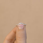 0.30 TCW Round Cut Curved Moissanite Wedding Band - Barbara Maison 