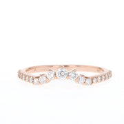 0.30 TCW Round Cut Curved Moissanite Wedding Band - Barbara Maison 