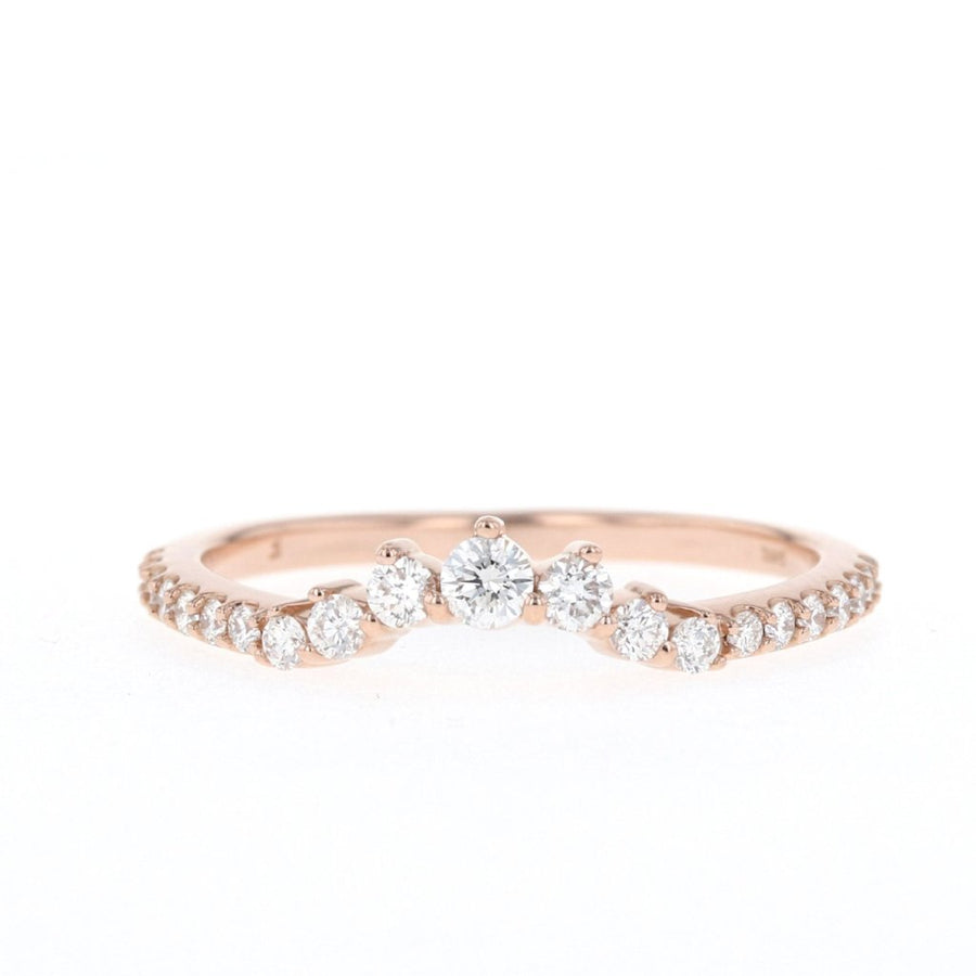 0.30 TCW Round Cut Curved Moissanite Wedding Band - Barbara Maison 