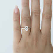 1.50 CT Cushion Cut Solitaire Pave Moissanite Engagement Ring - Barbara Maison 