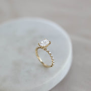 1.50 CT Cushion Cut Solitaire Pave Moissanite Engagement Ring - Barbara Maison 