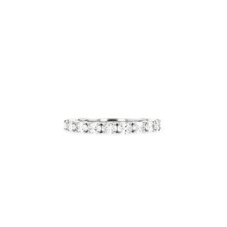 0.75 TCW Oval East West Semi Eternity Moissanite Wedding Band - Barbara Maison 