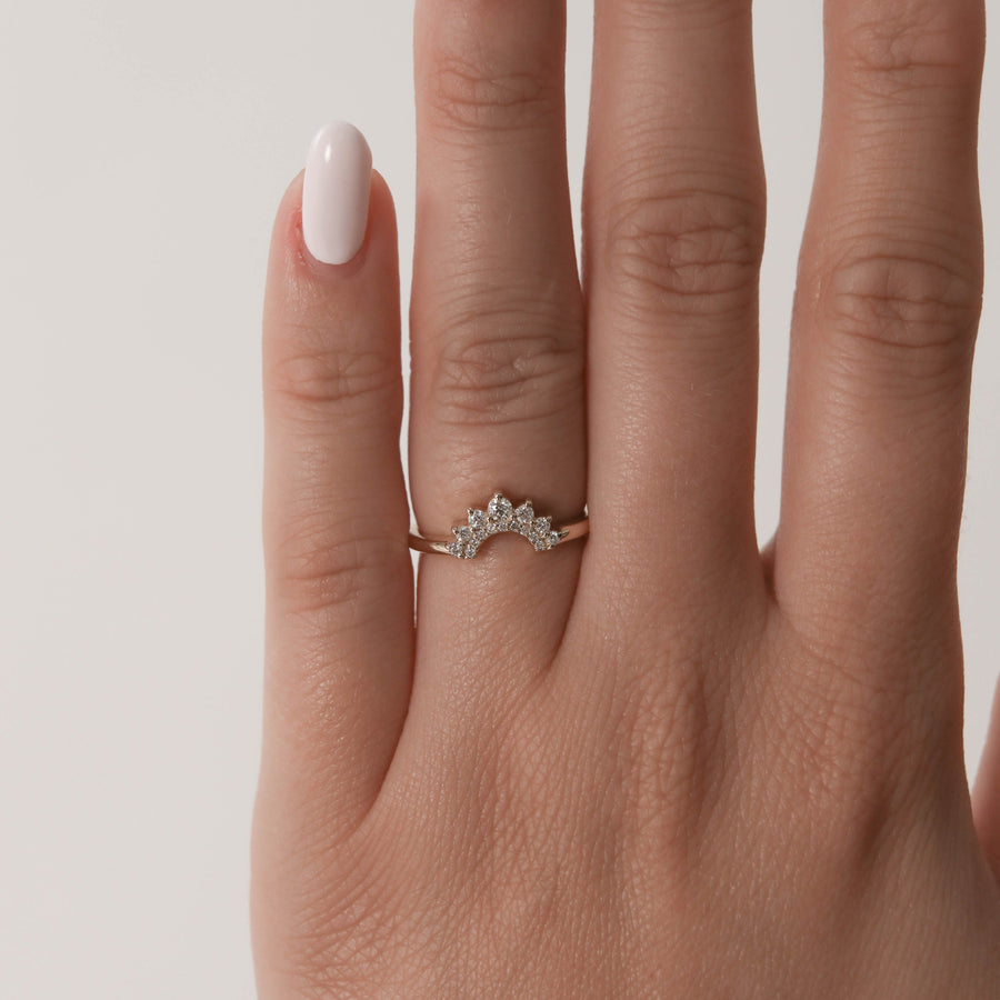 0.17 Curved Tiara Moissanite Wedding Band