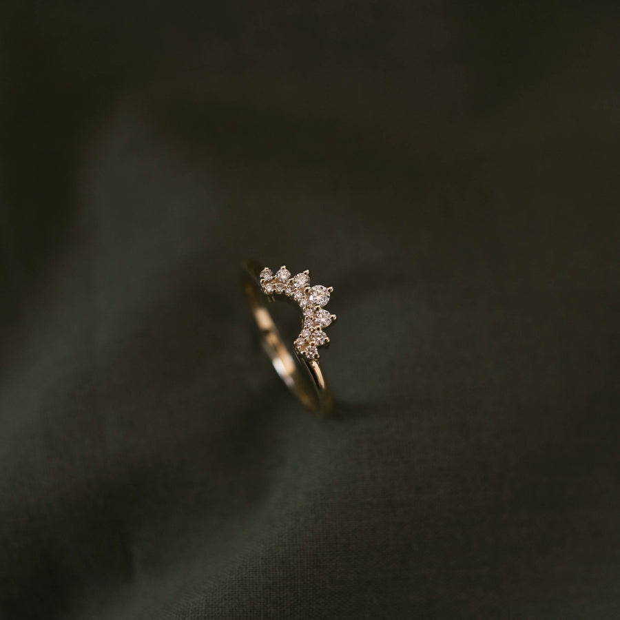 0.17 Curved Tiara Moissanite Wedding Band