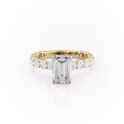 2.30 CT Emerald Cut Pave Setting Moissanite Engagement Ring - Barbara Maison 