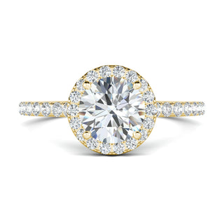 1.0 CT Round Cut Halo Moissanite Engagement Ring - Barbara Maison 