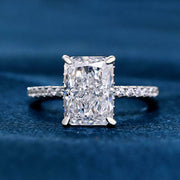 3.33 CT Radiant Hidden Halo CVD F/VS1 Diamond Engagement Ring - Barbara Maison 