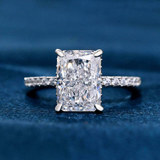 3.33 CT Radiant Pave Setting F/VS1 Lab Grown Diamond Engagement Ring - Barbara Maison 