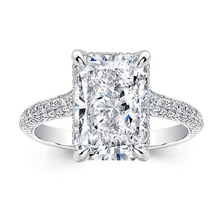 7.0 CT Radiant Hidden Halo F/VS1 Lab Grown Diamond Engagement Ring - Barbara Maison 