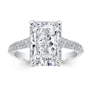 7.0 CT Radiant Hidden Halo CVD F/VS1 Diamond Engagement Ring - Barbara Maison 