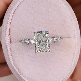 3.50 CT Radiant Pave Setting F/VS1 Lab Grown Diamond Engagement Ring - Barbara Maison 