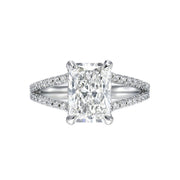 4.0 CT Radiant Hidden Halo Solit Shank CVD F/VVS2 Diamond Engagement Ring - Barbara Maison 