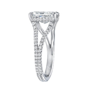 4.0 CT Radiant Hidden Halo Solit Shank CVD F/VVS2 Diamond Engagement Ring - Barbara Maison 