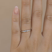 Baguette and Three Stone Thin Wedding Band