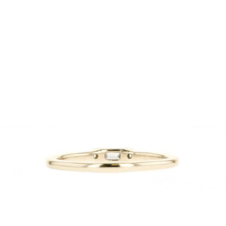 Baguette and Three Stone Thin Wedding Band