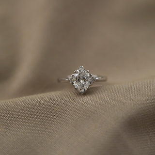 0.21 CT-0.47 Marquise Cluster Moissanite Engagement Ring