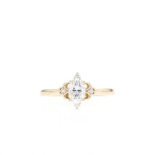 0.21 CT-0.47 Marquise Cluster Moissanite Engagement Ring