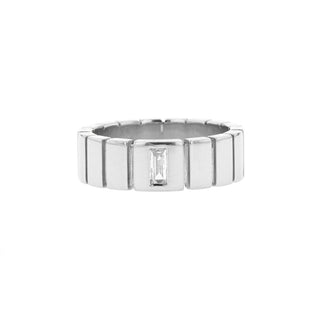 Polished Finish Stone Setting Men's Classic Wedding Band - Barbara Maison 