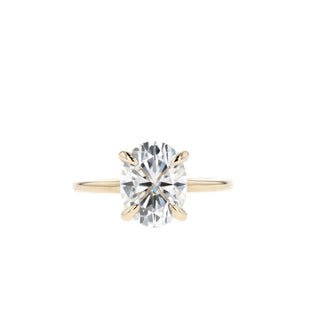 0.84 CT-1.91 CT Oval Cut Solitaire Moissanite Engagement Ring - Barbara Maison 