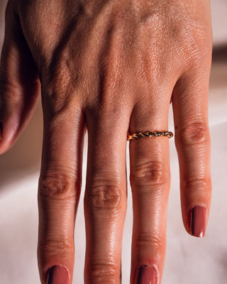 Classic Twisted Gold Wedding Band - Barbara Maison 