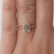 0.92 CT-3.24 CT Emerald Cut Solitaire Moissanite Engagement Ring - Barbara Maison 