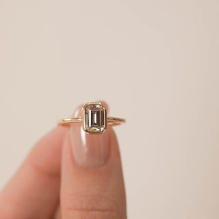 0.92 CT-3.24 CT Emerald Cut Solitaire Moissanite Engagement Ring - Barbara Maison 