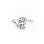 2.0 CT Elongated Cushion Cut Solitaire Bypass Setting Moissanite Engagement Ring - Barbara Maison 