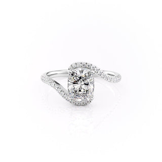 2.0 CT Elongated Cushion Cut Solitaire Bypass Setting Moissanite Engagement Ring - Barbara Maison 