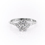 2.0 CT Elongated Cushion Cut Cluster Moissanite Engagement Ring - Barbara Maison 